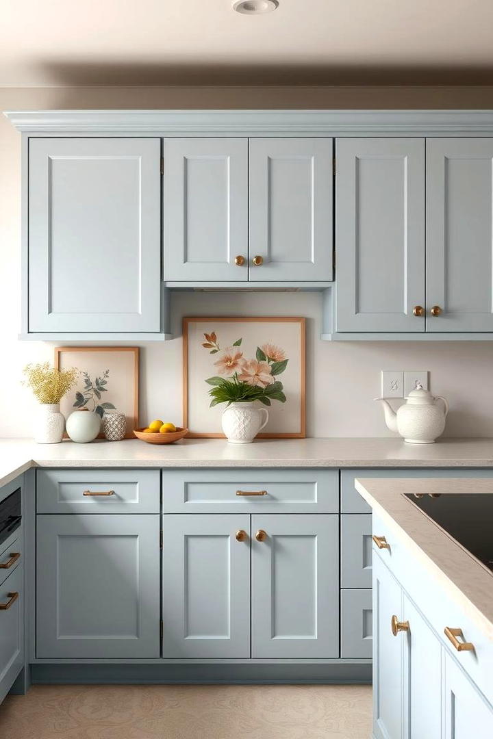 Subtle Blue Sophistication - 21 blue farmhouse kitchen cabinets