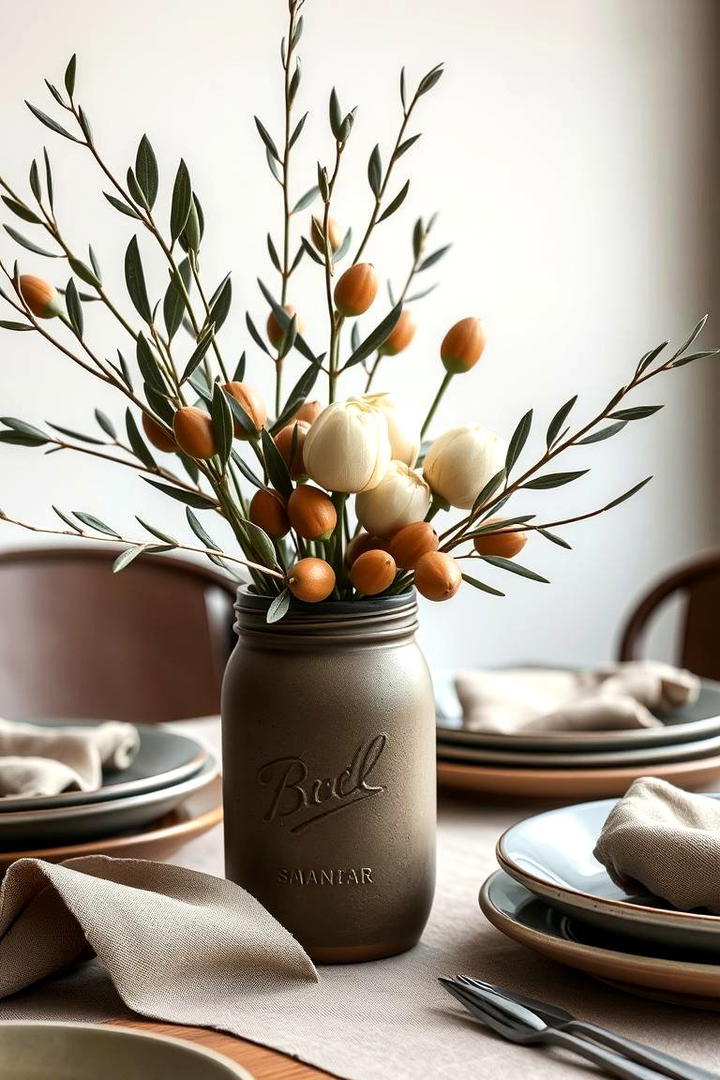 Subtle Earthy Tones - 30 Mason Jar Centerpiece Ideas