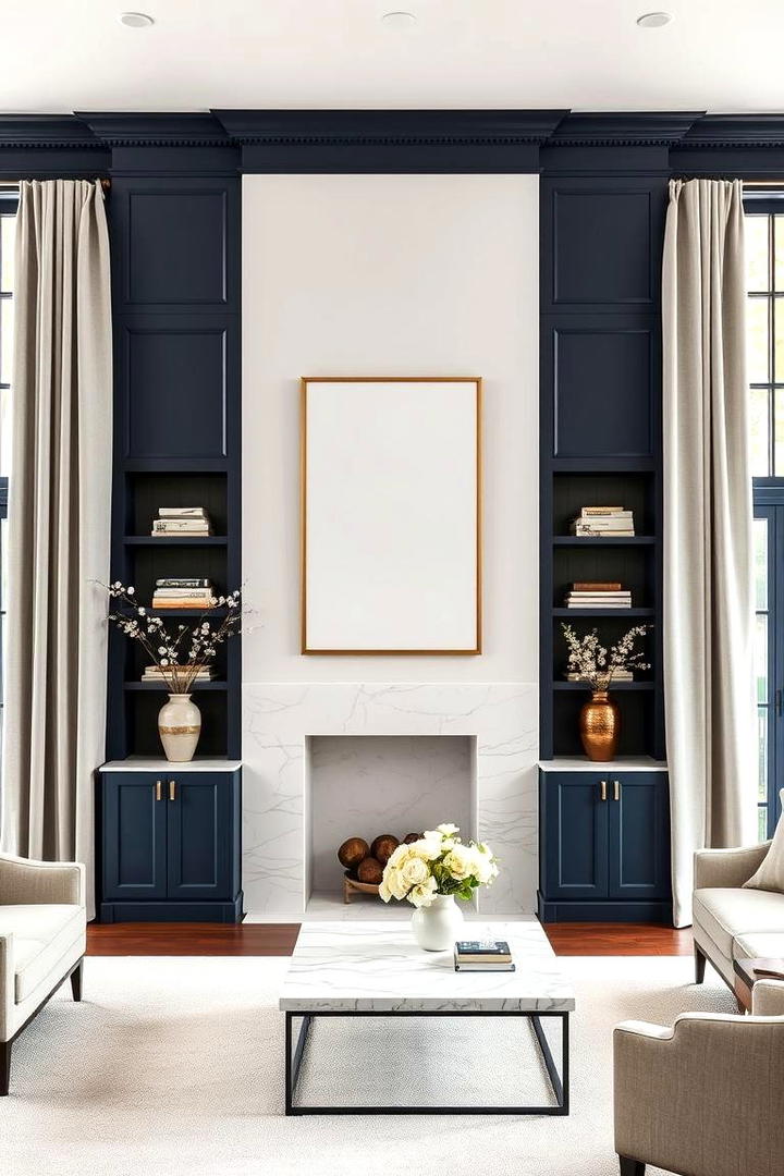 Subtle Elegance in Navy Blue Interiors - 30 Navy Blue and Grey Living Room Ideas