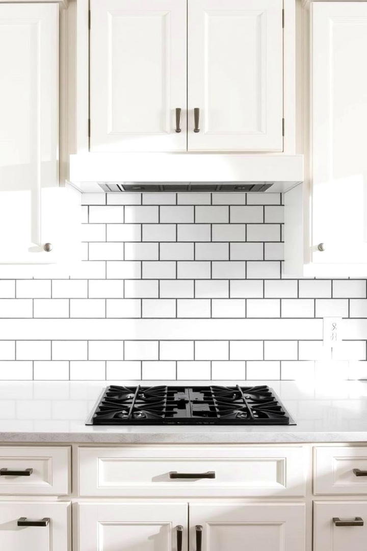 Subtle Grout Detailing - 21 White Cabinet Kitchen Backsplash Ideas