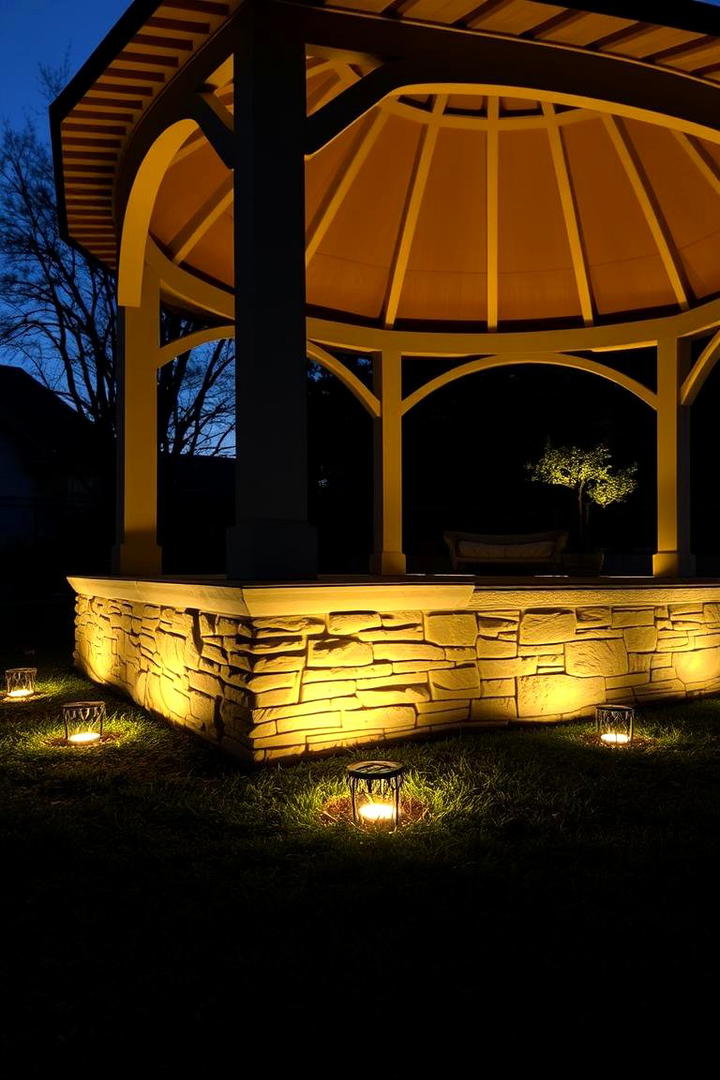 Subtle In Ground Lighting - 30 Gazebo Lighting Ideas