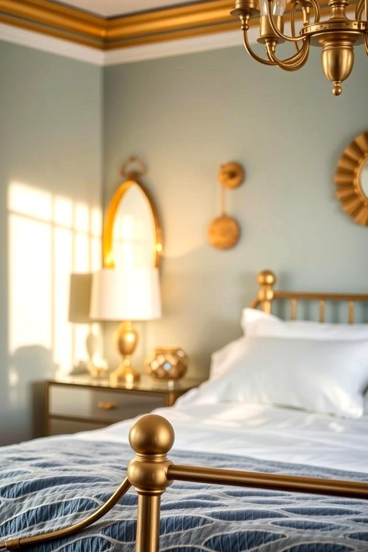 Subtle Metallic Touches - 30 Duck Egg Blue Bedroom Ideas