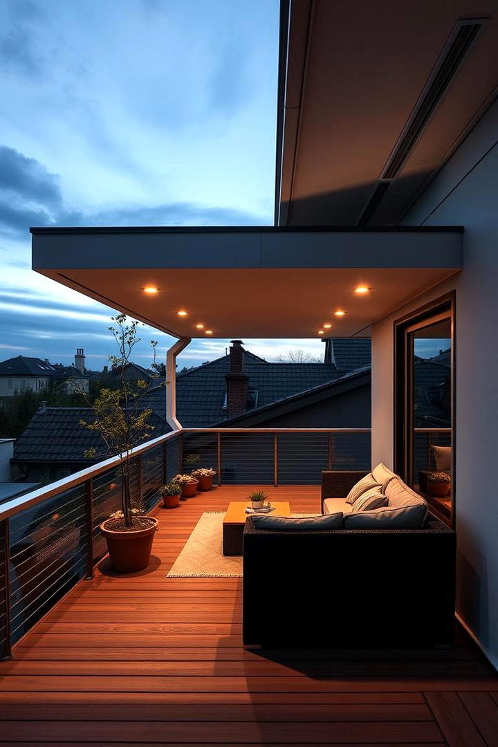 Subtle Recessed Design - 30 Deck Roof Ideas