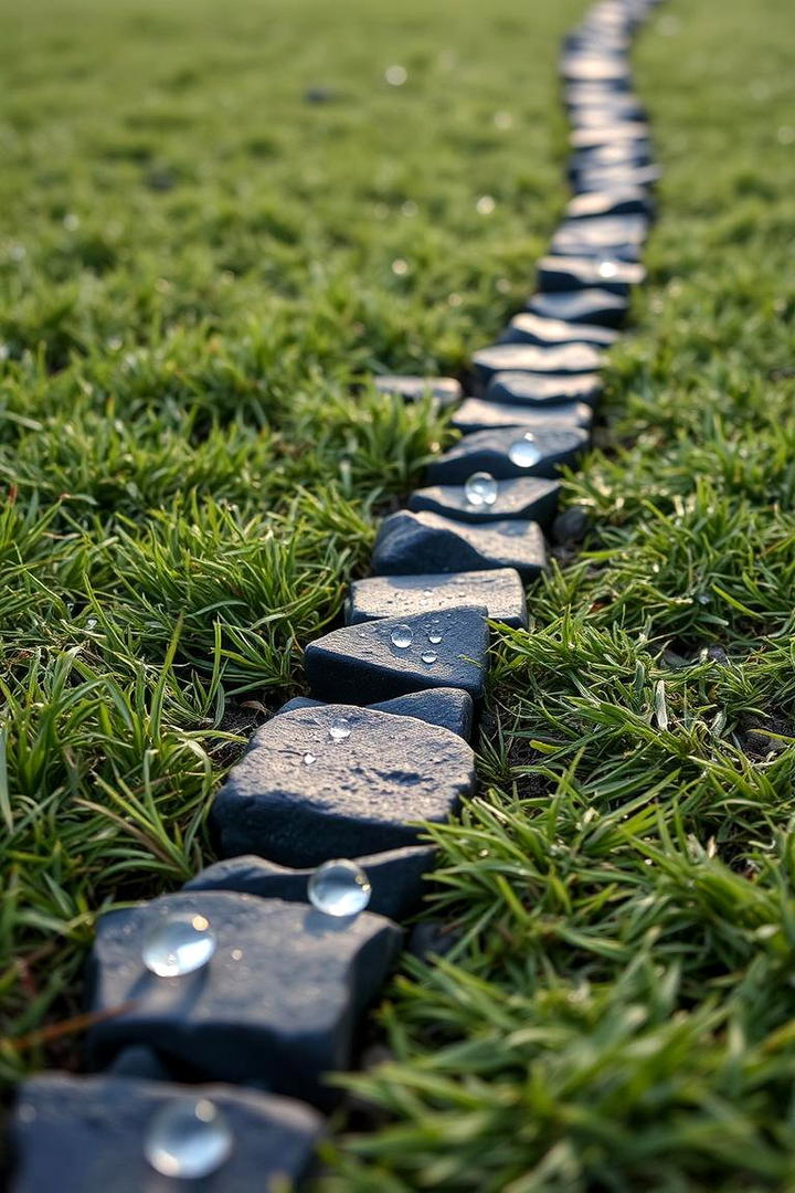 Subtle Stone Accent Edge - 30 Stone Garden Edging Ideas