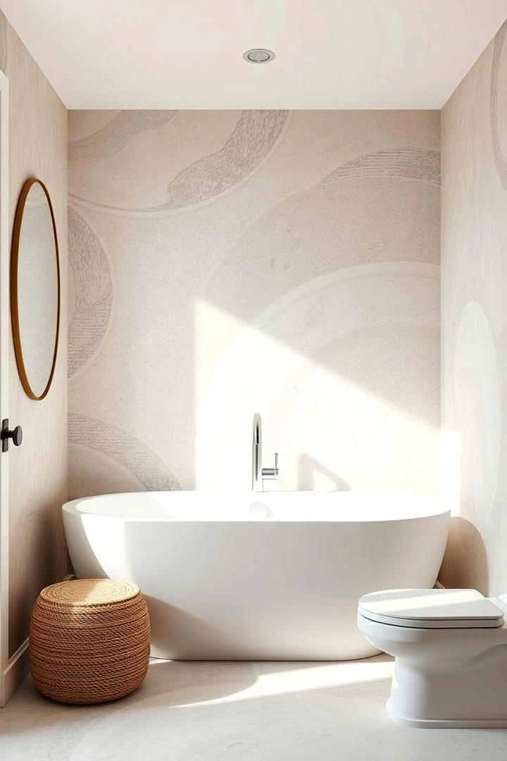 Subtle Textured Neutrals - 21 Bathroom Wallpaper Ideas