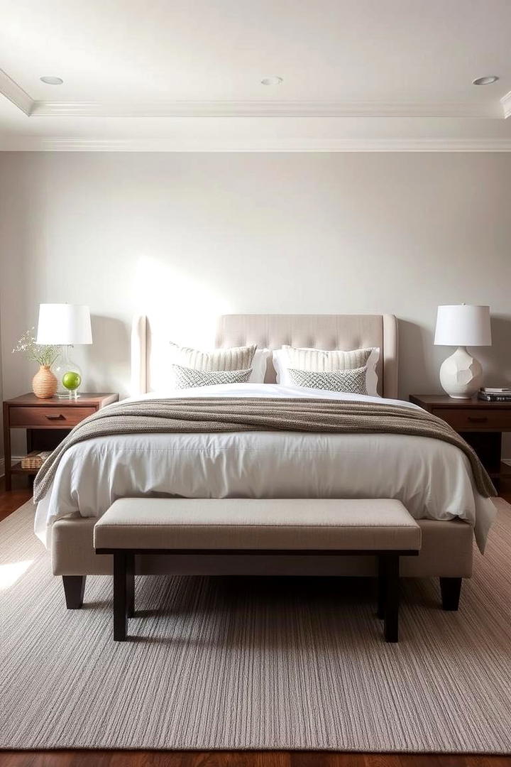 Subtle Understated Grace - 30 bedroom rug ideas