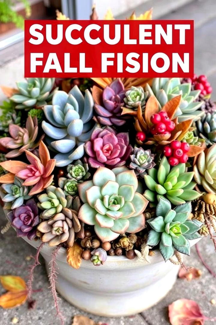 Succulent Fall Fusion - 21 Fall Planter Ideas