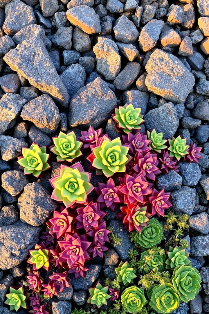 Succulent Rock and Stone Blend - 21 Rock Garden Ideas