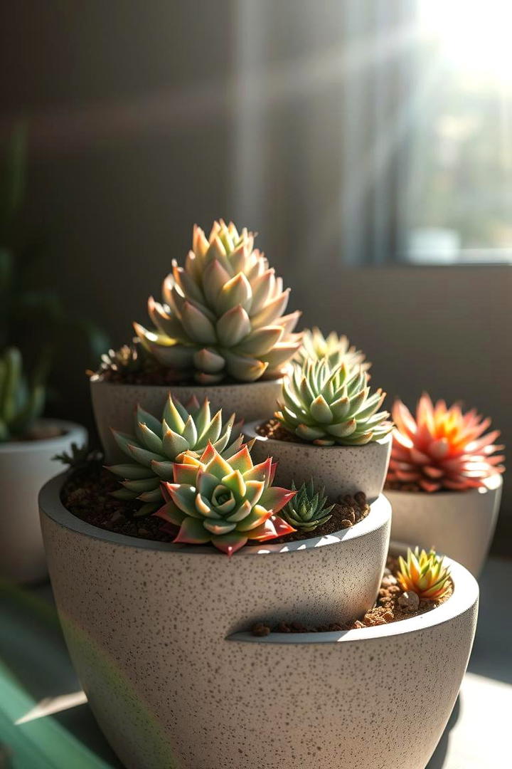 Succulent Spiral Display - 30 Spiral Garden Design Ideas