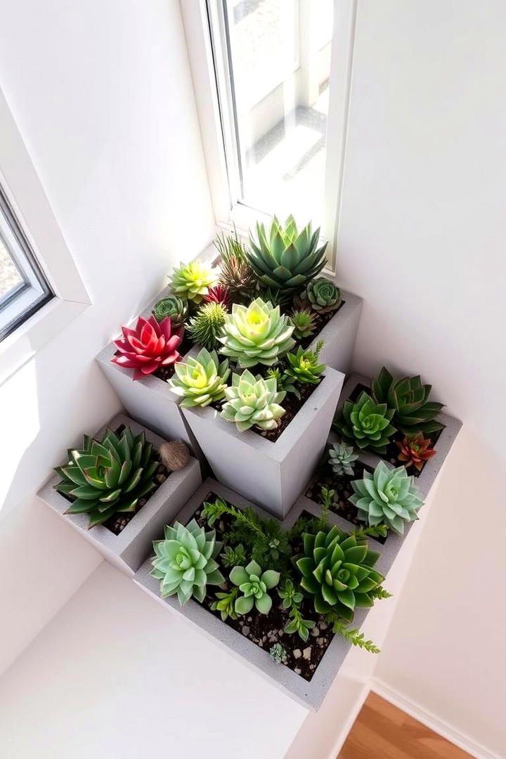 Succulent Vertical Display - 21 Vertical Garden Ideas