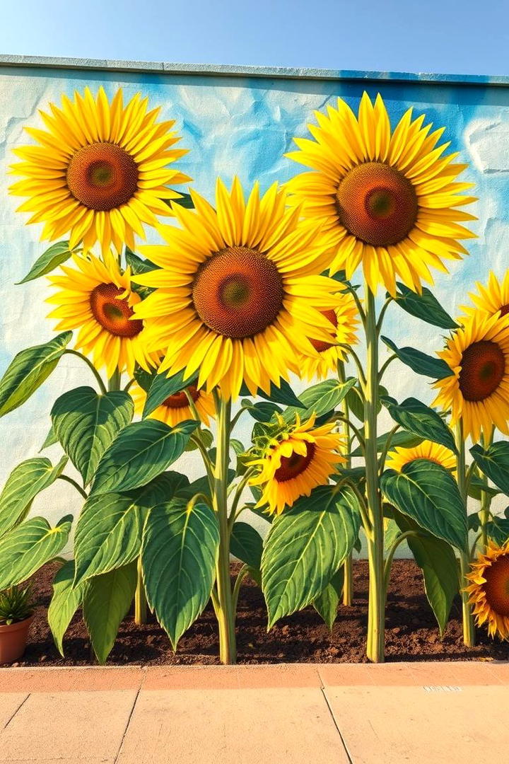 Sunflower Serenade Mural - 21 Garden Mural Ideas