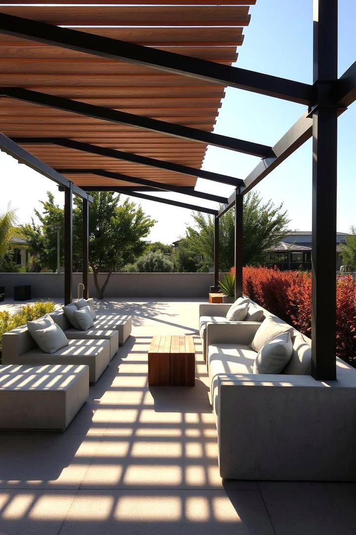 Sunlit Lounge Pergola Oasis - 21 Patio With a Pergola Ideas