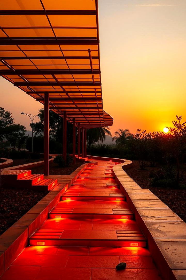 Sunset Inspired Covered Path - 30 Covered Walkway Ideas