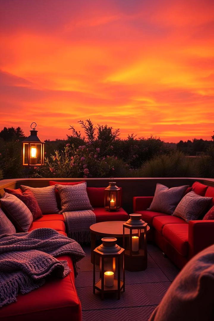 Sunset Inspired Seating Area - 21 Outdoor Living Room Ideas