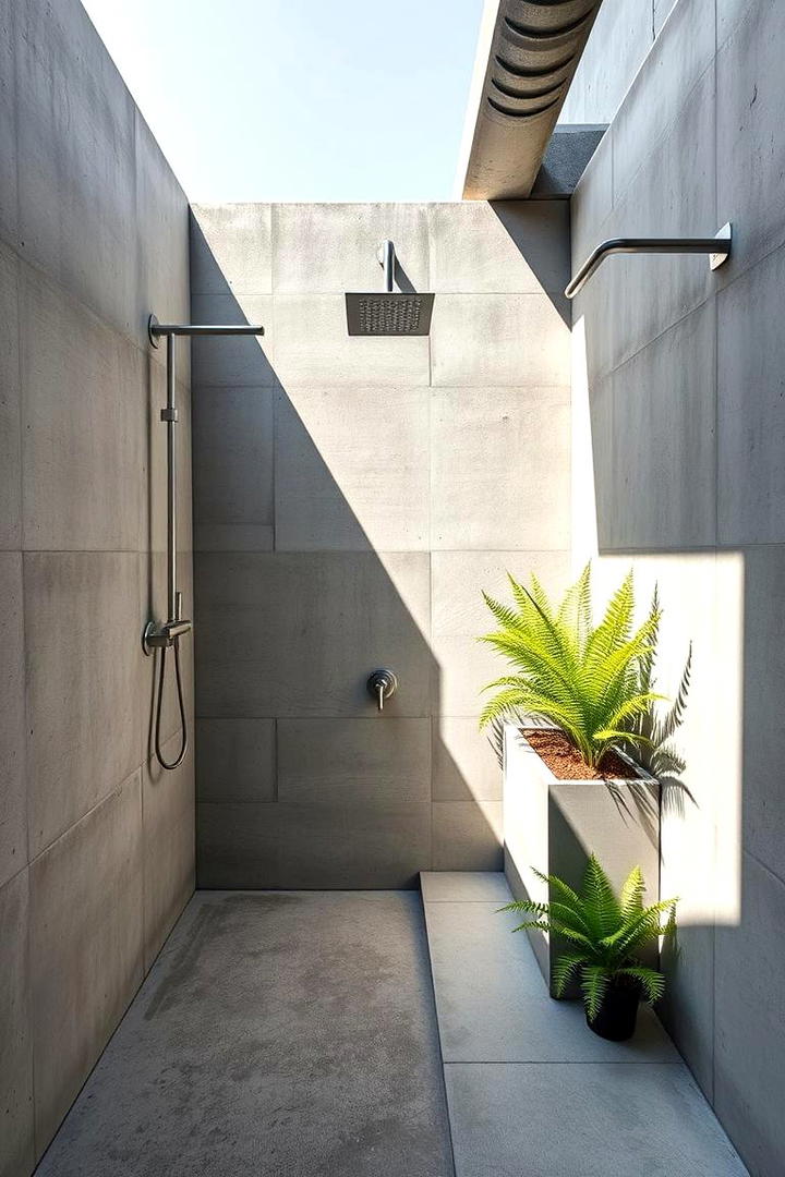 Sustainable Concrete Design - 21 Outdoor Shower Ideas