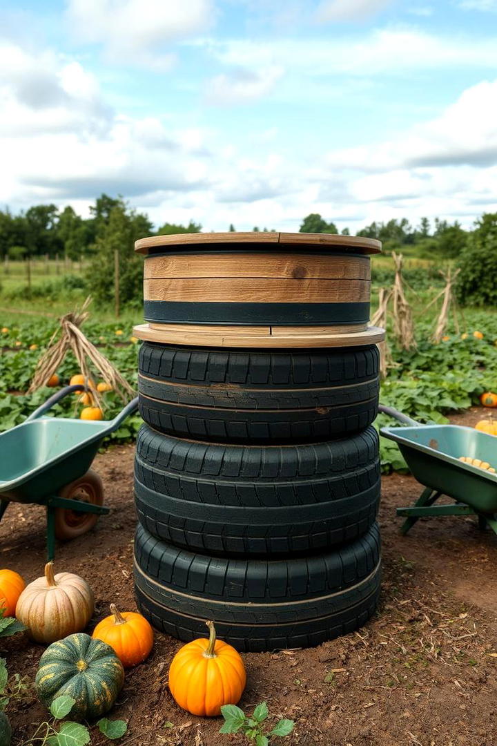 Sustainable Tyre Compost Bins - 21 Recycled Tyre Garden Art Ideas