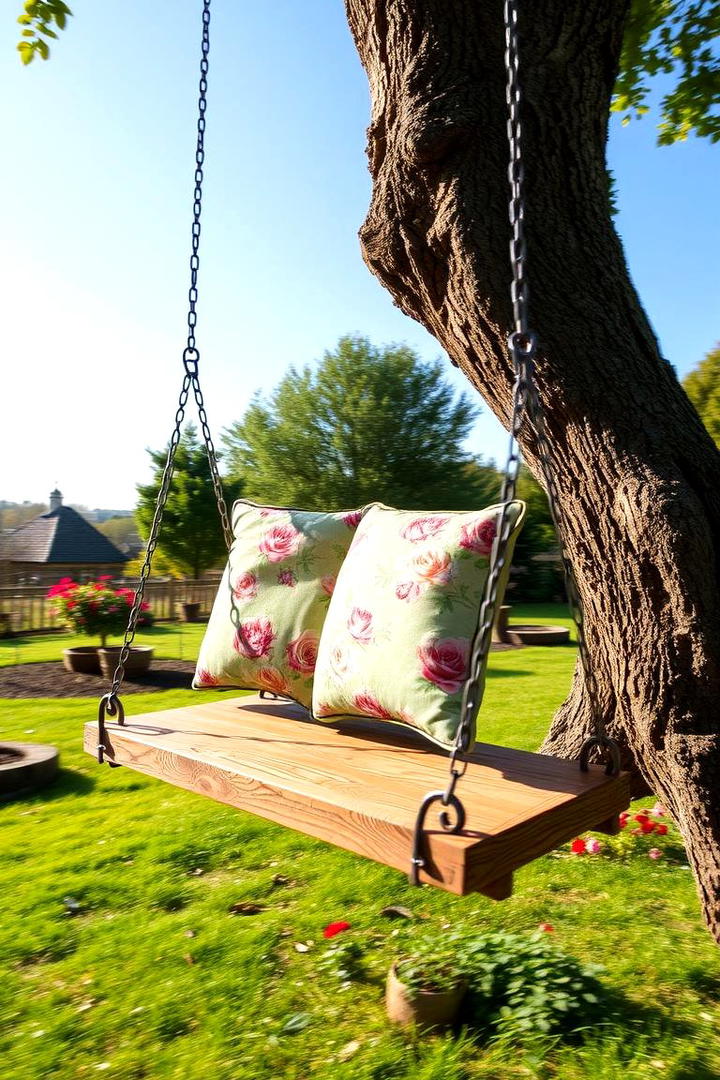 Swinging Seat Delight - 21 Tree Stump Decorating Ideas