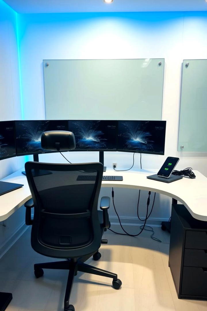 Tech Integrated Workspace - 30 Study Room Ideas