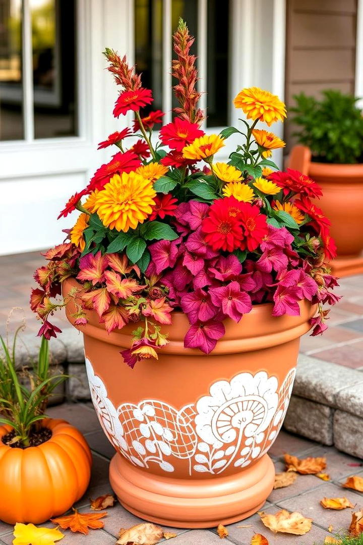 Terracotta Fall Revival - 21 Fall Planter Ideas