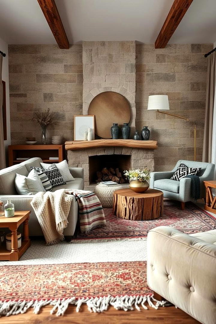 Textural Layered Sophistication - 21 Aesthetic Living Room Ideas