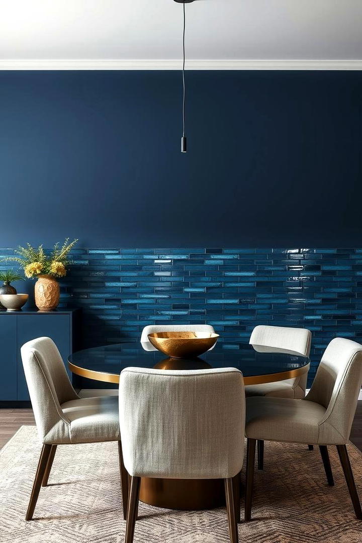 Textured Blue Layers - 21 Blue Dining Room Ideas