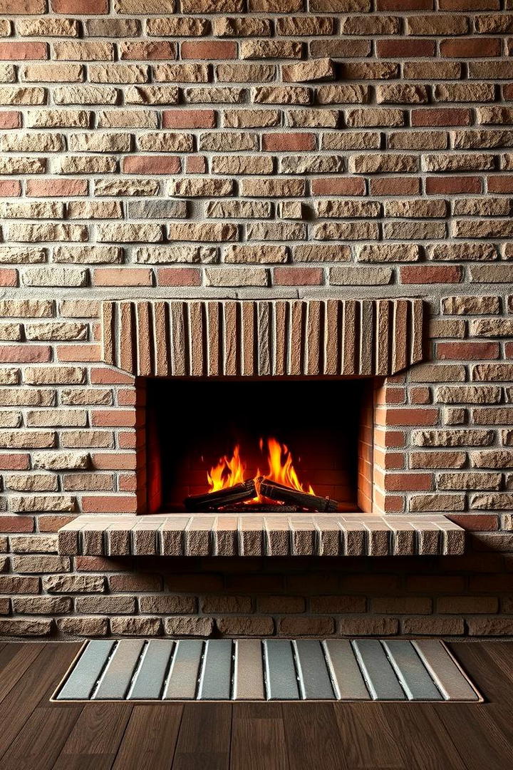 Textured Brick Wall - 21 Brick Fireplace Ideas