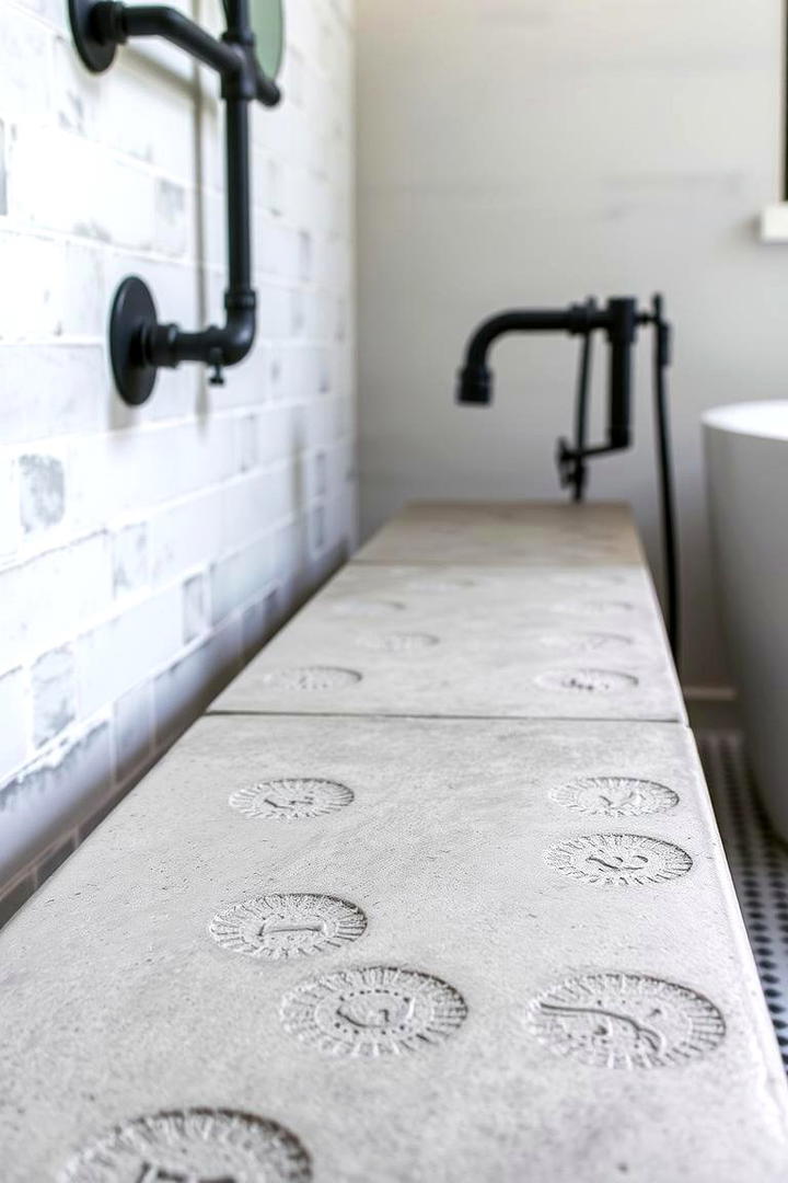 Textured Concrete Bench - 30 Shower Bench Ideas