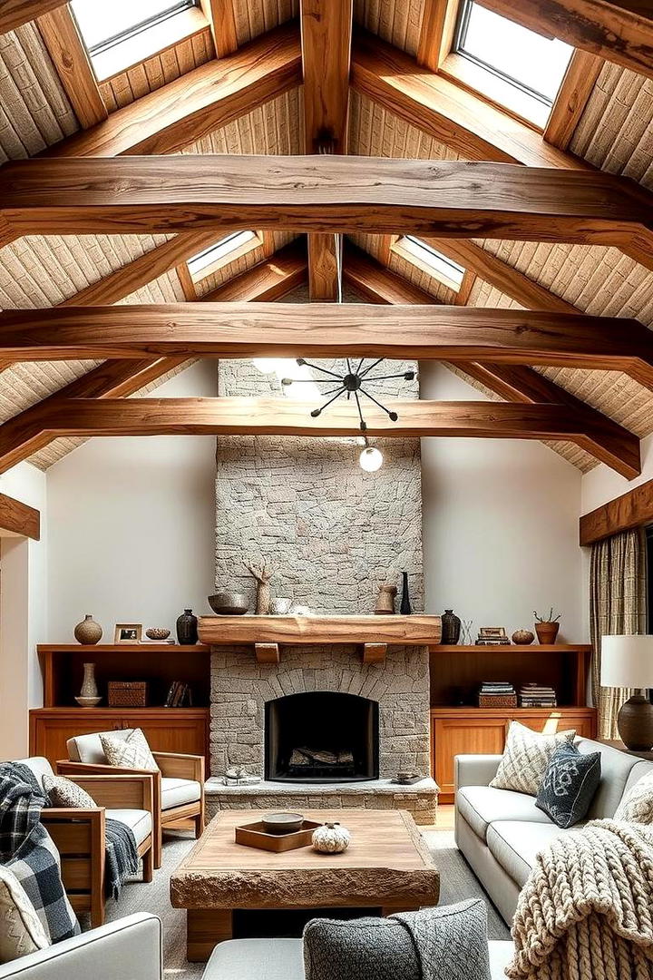 Textured Finish Accents - 21 Decorative Ceiling Beam Ideas