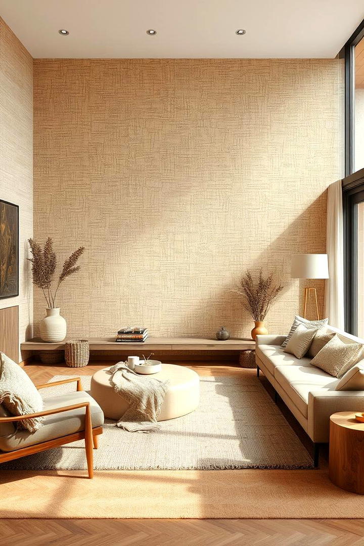 Textured Grasscloth Looks - 21 Living Room Wallpaper Ideas