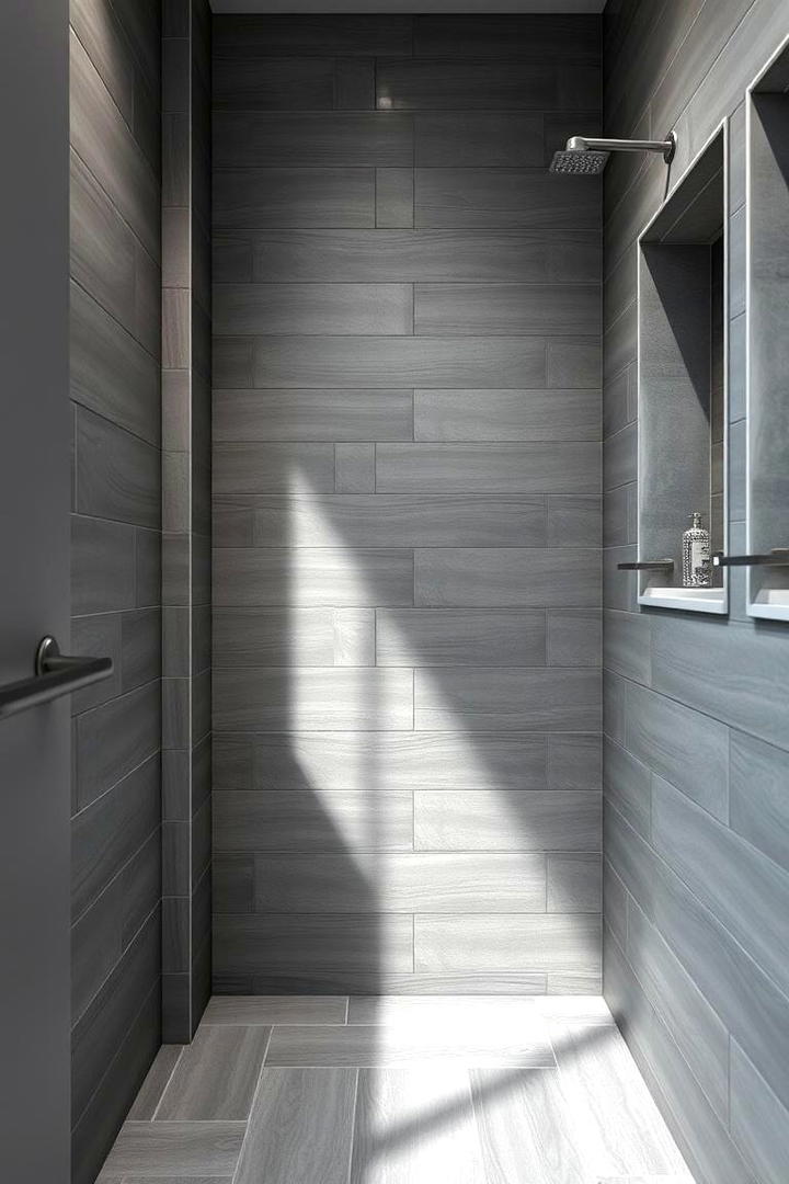 Textured Grey Surfaces - 21 Grey Tile Bathroom Ideas