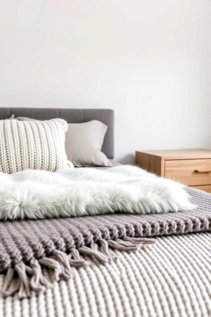 Textured Layering - 21 Scandinavian Bedroom Ideas