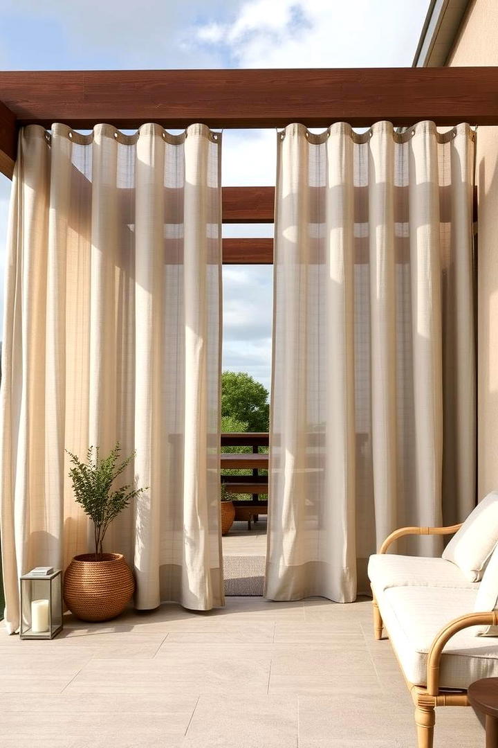 Textured Linen Panels - 30 Patio Curtain Ideas