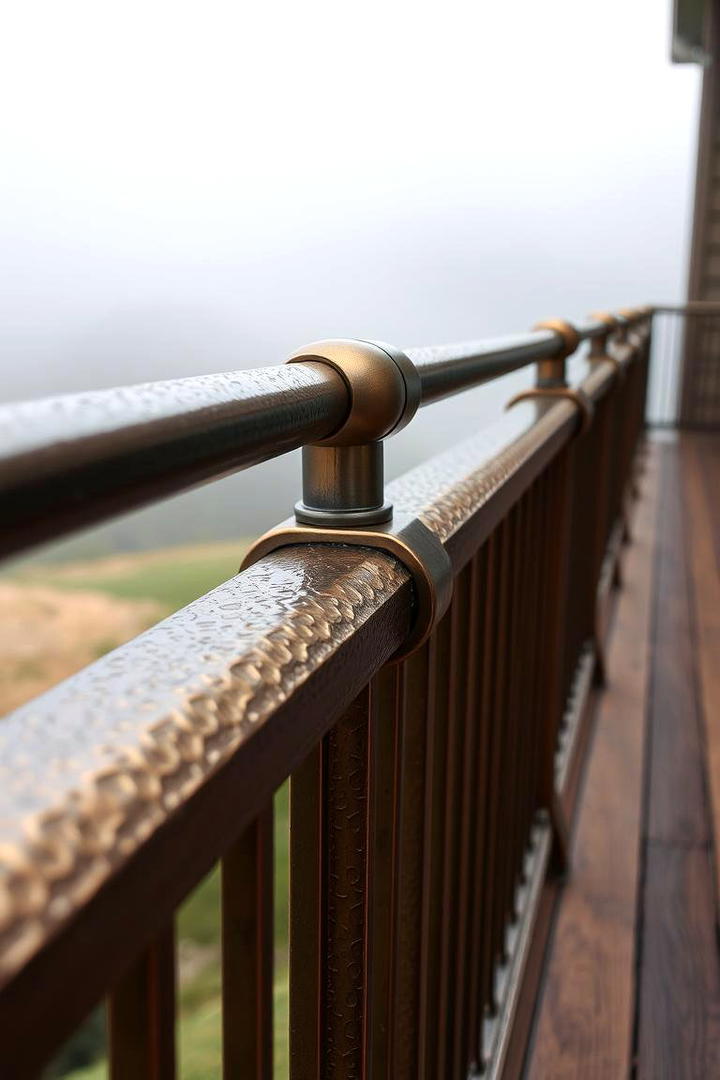 Textured Metal Accents - 30 Metal Deck Railing Ideas