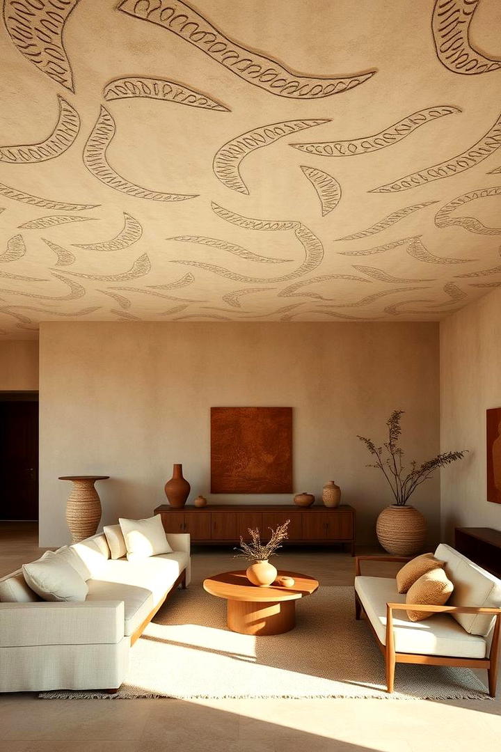 Textured Plaster Finishes - 21 Living Room Ceiling Ideas