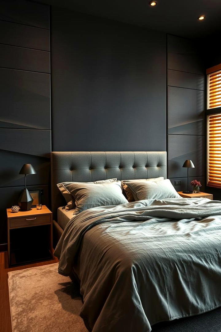 Textured Sophistication in Dark Grey - 30 Dark Grey Bedroom Ideas