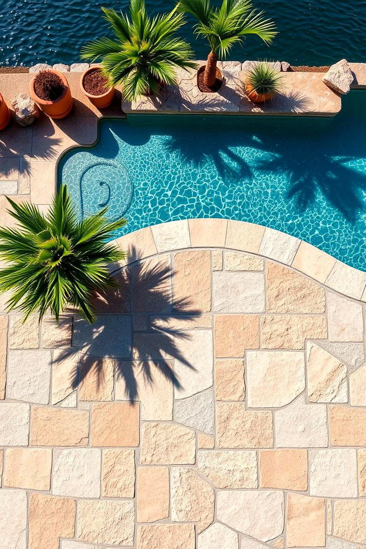 Textured Stone Look - 30 Concrete Pavers Around Pool Ideas