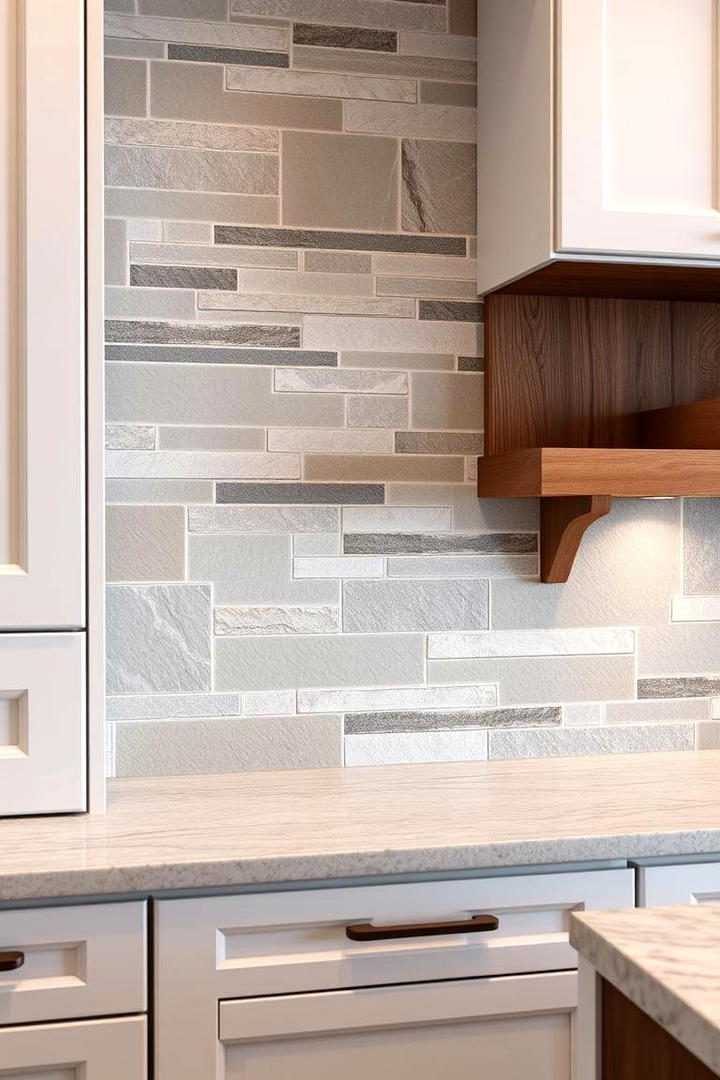 Textured Stone Panels - 21 White Cabinet Kitchen Backsplash Ideas