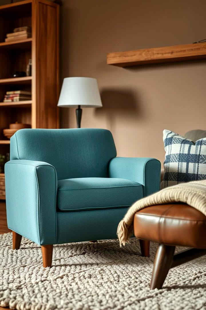 Textured Teal Comfort - 30 Teal Living Room Ideas