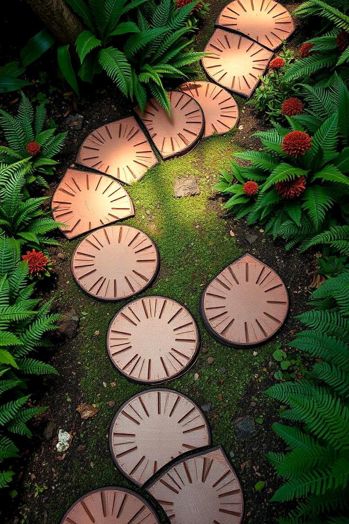 Textured Tyre Stepping Stones - 21 Recycled Tyre Garden Art Ideas