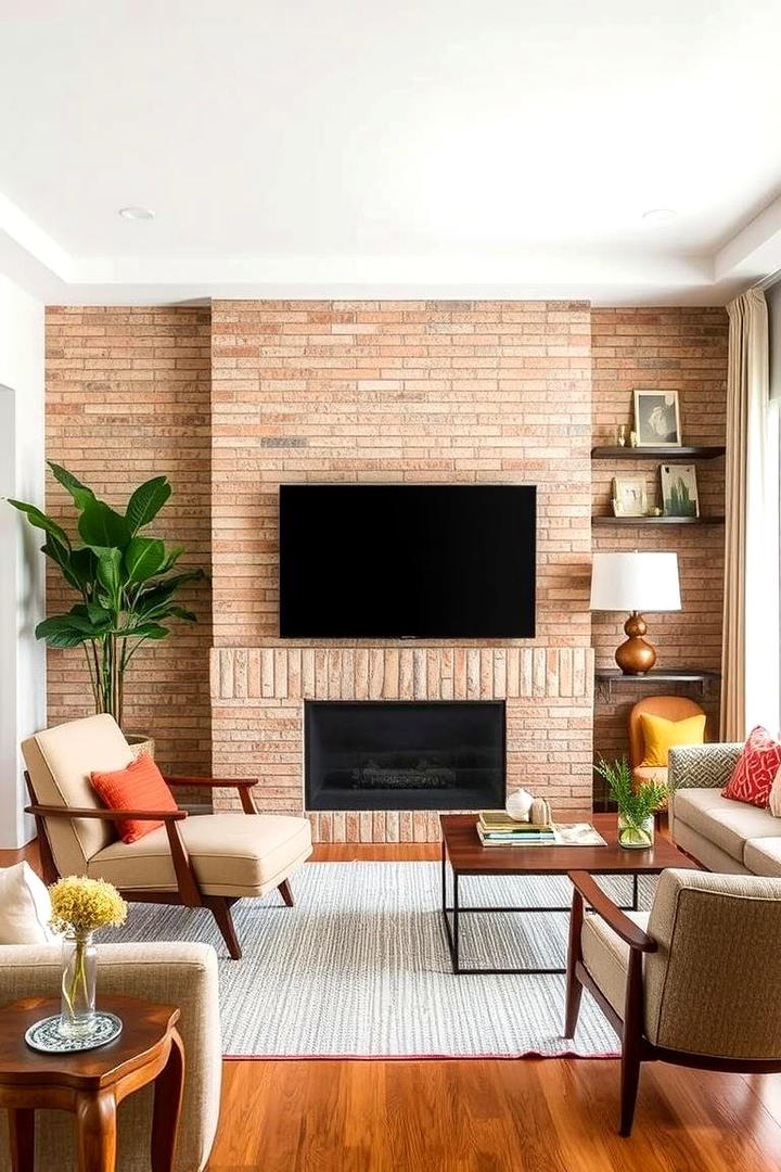 Textured Wall Treatments - 21 Mid-Century Modern Living Room Ideas