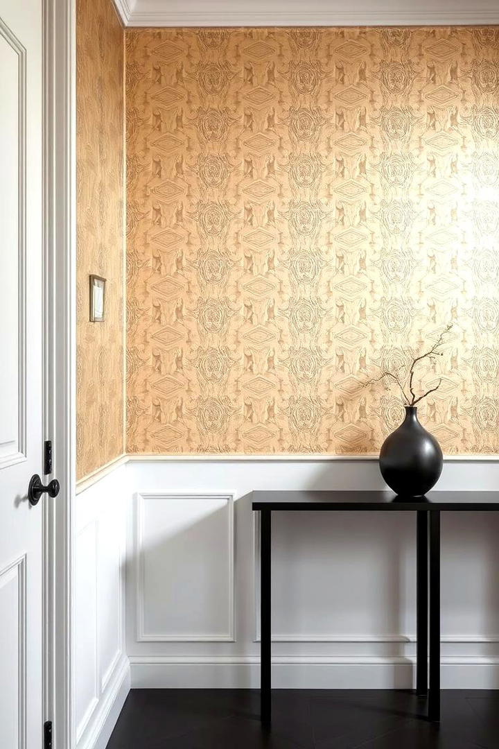 Textured Wallpaper Backdrop - 30 Half Wall Ideas