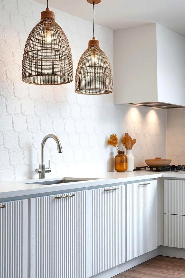 Textured White Walls - 30 Small White Kitchen Ideas