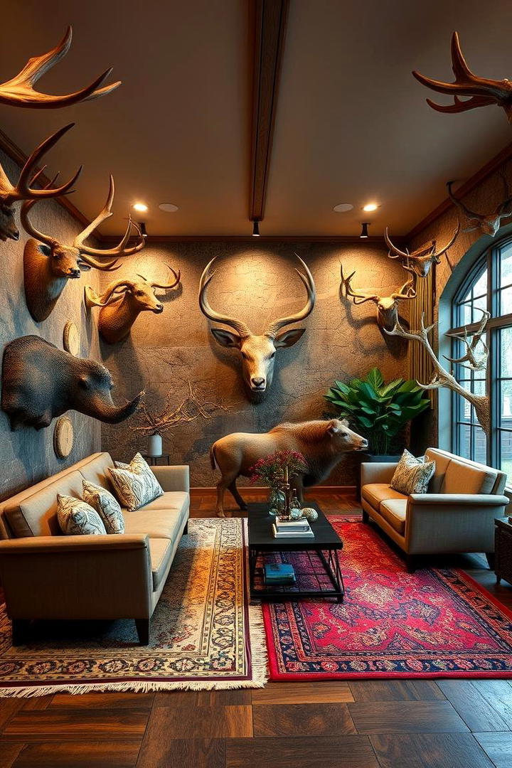 Themed Display Zones - 30 Hunting Trophy Room Ideas