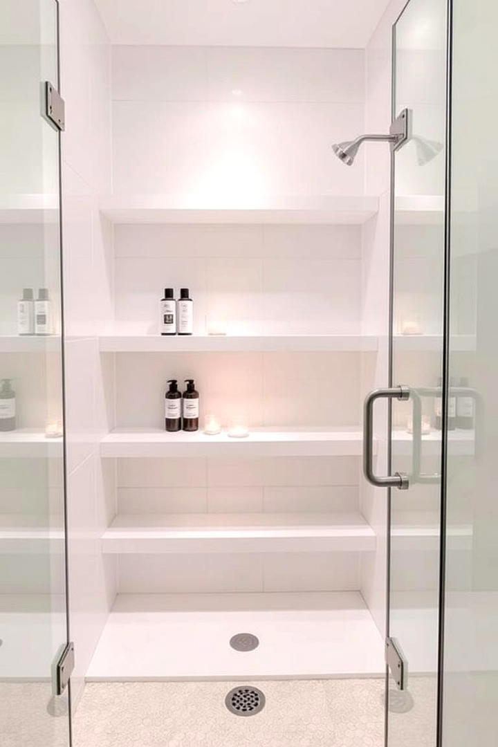 Tiered Shelving Units - 21 Bathroom Storage Ideas