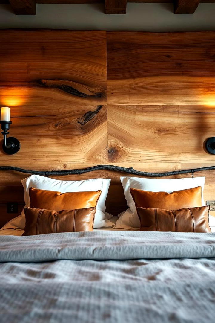 Timber Headboard Statements - 30 Rustic Bedroom Ideas