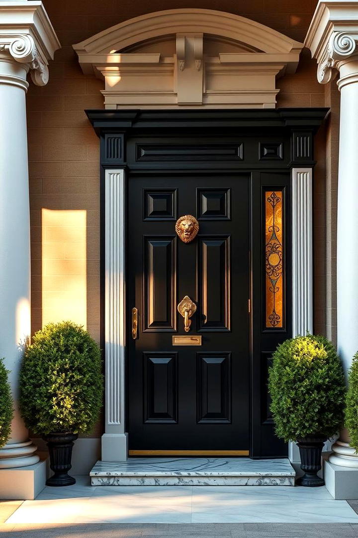 Timeless Black with Classic Detailing - 21 Black Front Door Ideas