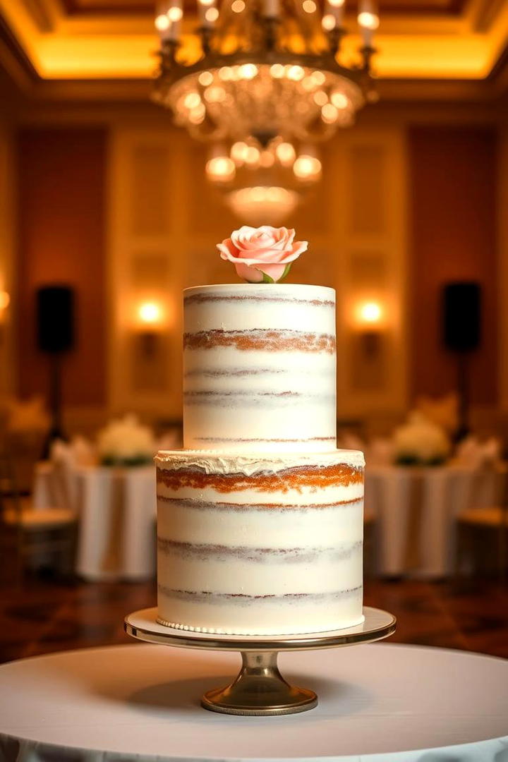 Timeless Classic Semi Naked Cake - 21 Naked and Semi-naked Wedding Cake Ideas