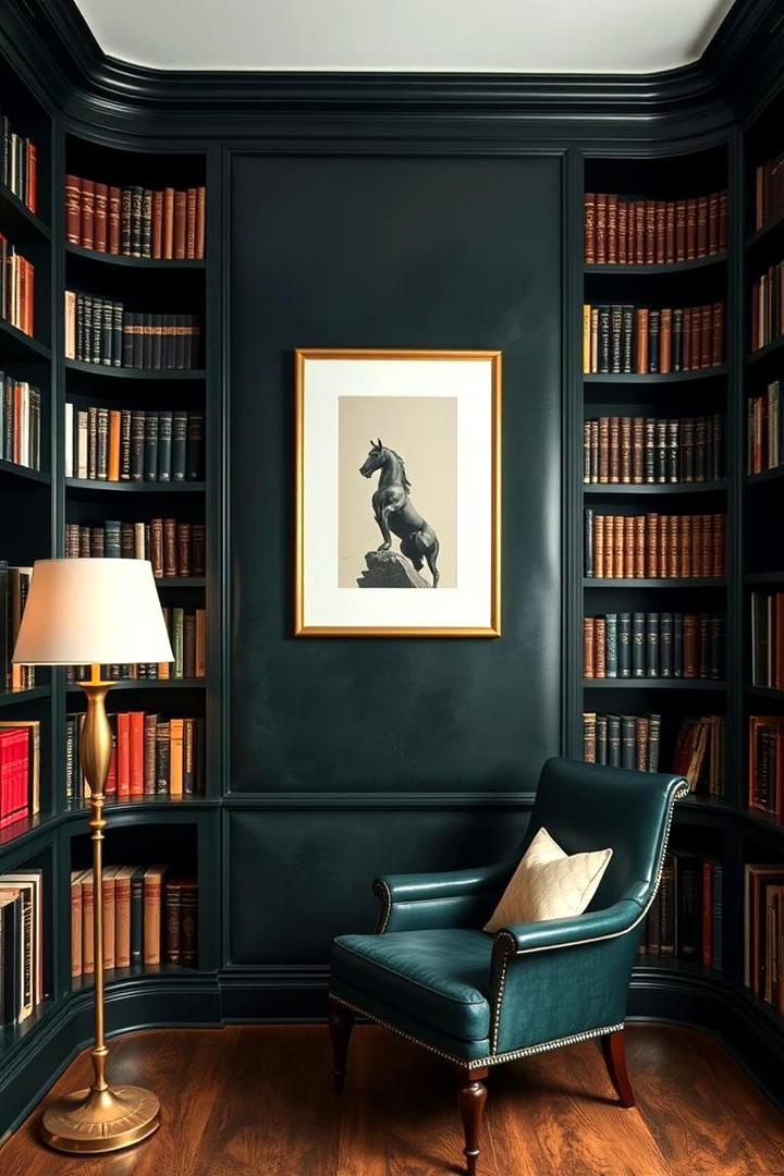 Timeless Library Green - 21 Dark Green Accent Wall Ideas