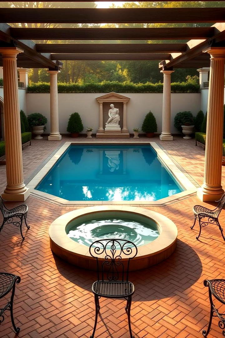 Timeless Traditional Elegance - 30 Rectangle Pool With Hot Tub