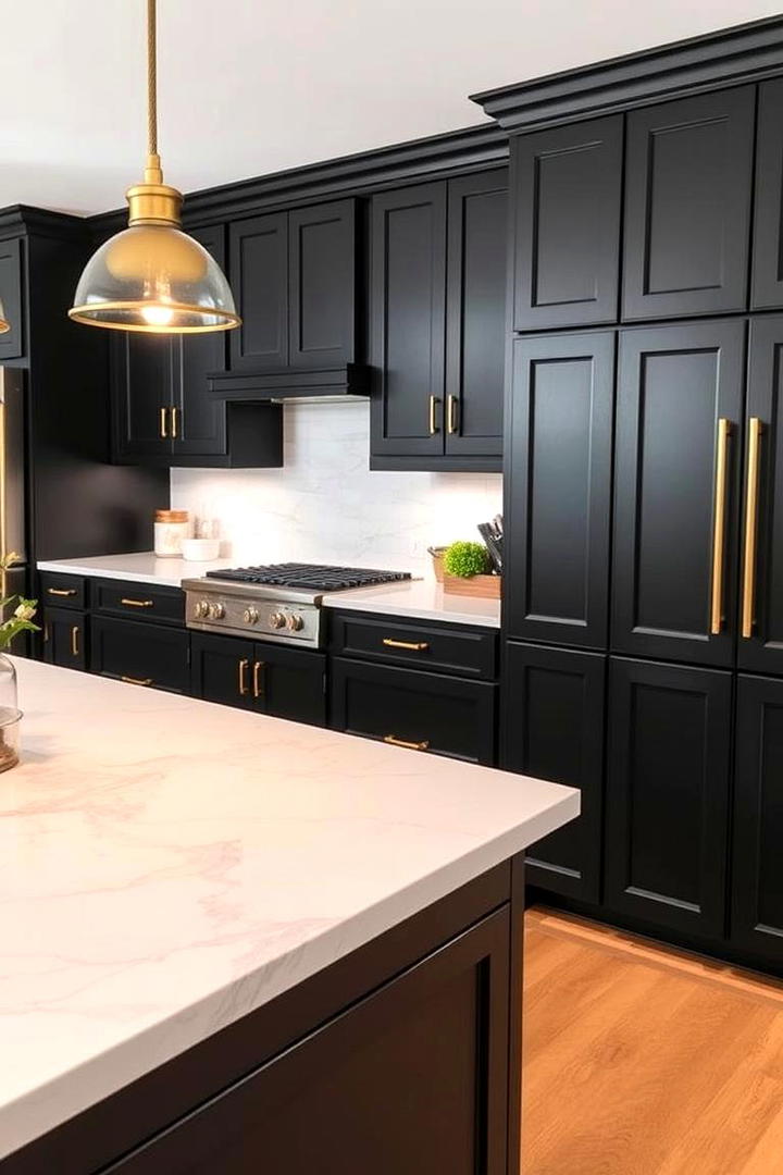 Traditional Black Shaker Cabinets - 30 Black Kitchen Cabinet Ideas